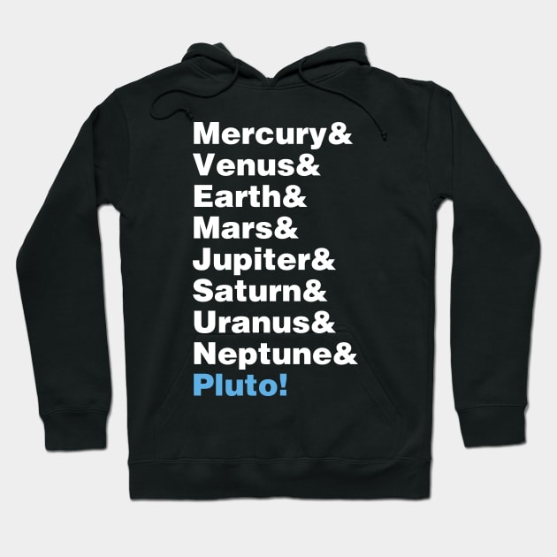 Planets Helvetica Hoodie by fishbiscuit